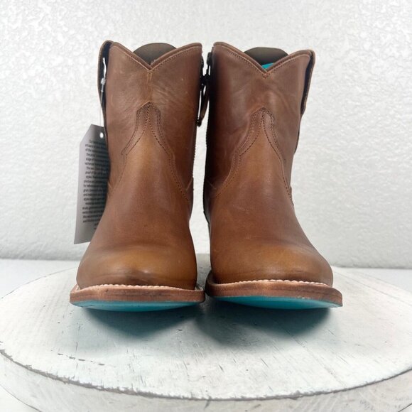 NEW Lane PLAIN JANE Womens Brown Cowboy Bootie 7.5 Short Western Cowgirl Boots - Picture 5 of 11